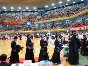 NL's herenteam in het Budokan op WK Tokyo, 2015